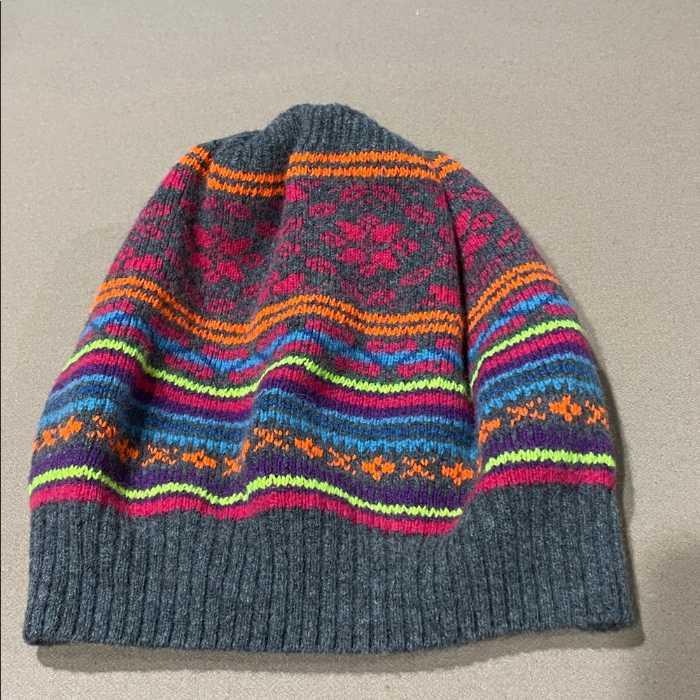 New Eribe Colorful Knit Beanie wool blend made in Scotland